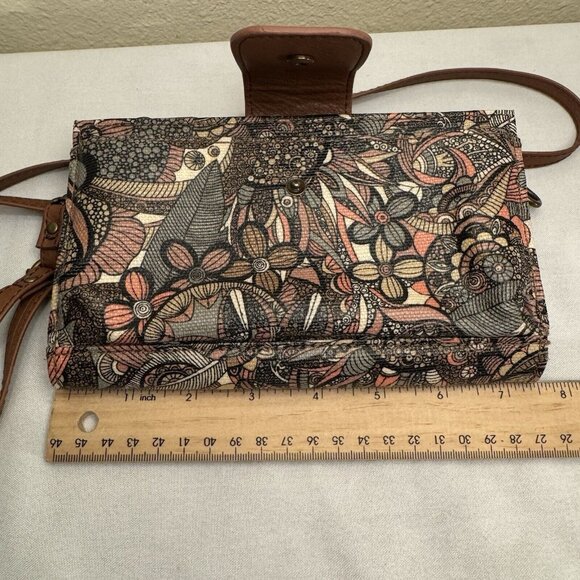 Sakroots Coated Canvas Smartphone Crossbody Wristlet Clutch Wallet Bag Bohemian - Picture 8 of 10